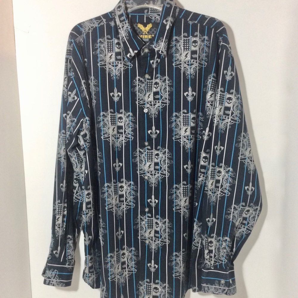 Avirex Skull Button Shirt Long Sleeve XXL